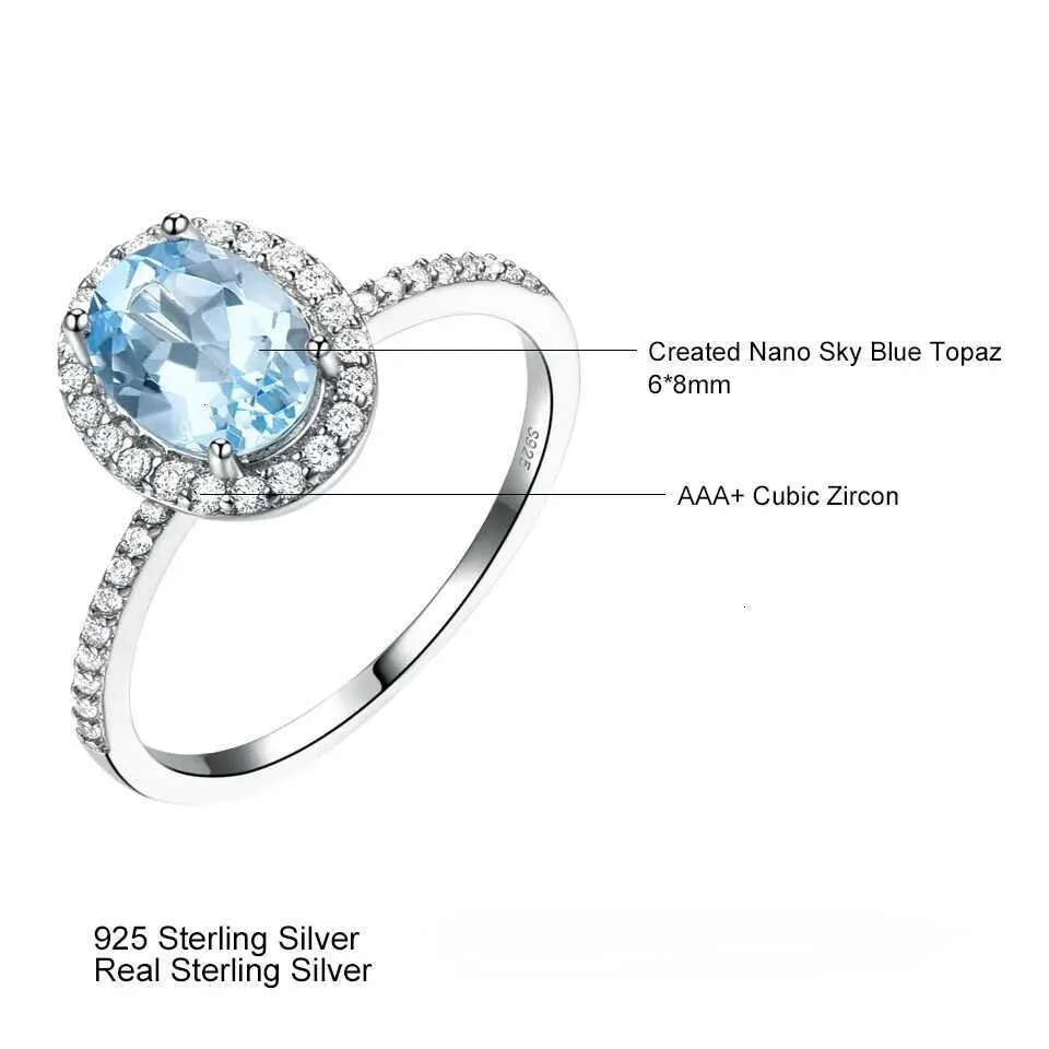 Nano Sky Blue Topaz Gemstone Rings 925 Sterling Silver Ring Oval Rantic Gift Luxury Engagement Jewelry High quality gold designer diamond ring designe - view 7