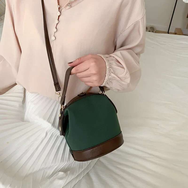 Vintage Network Red One Women's New Fashion Crossbody Versatile Ins Texture Bucket Bag Shoulder Bags Handbags