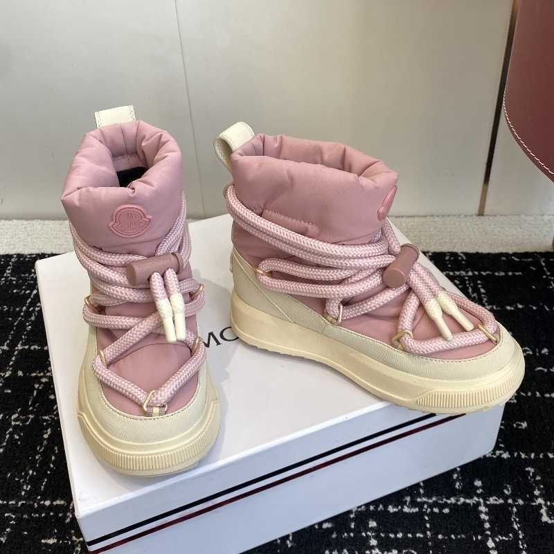 Top quality Designer Luxury shoe mens woman winter fur warm boot platform Down snow black boots leather booties black Moner Atie Mi shoes warm ski vintage