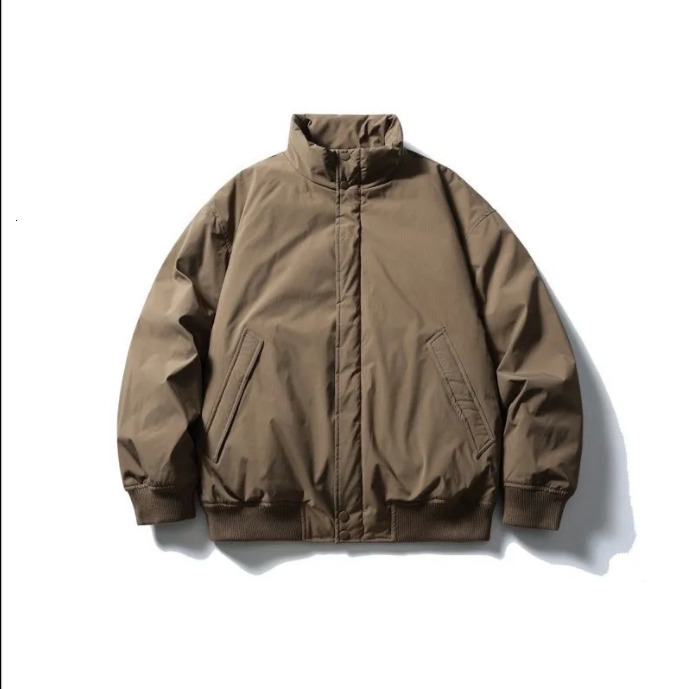 Y2K Autumn And Winter American Fashion Double Zipper Solid Color Warm Oversize Down Jacket Mens Harajuku Couple Casual Coat 250210