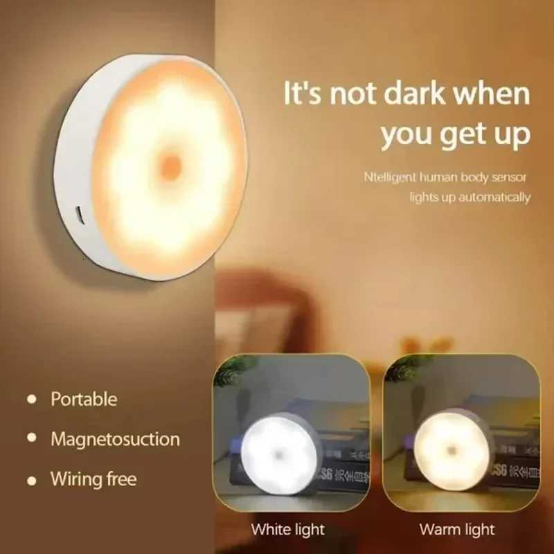 Rechargeable Motion Sensor Night LightLED Closet LightAuto-On Wall LampKitchenBedroomBathroomHallwayStairsDrawerUSB M251118