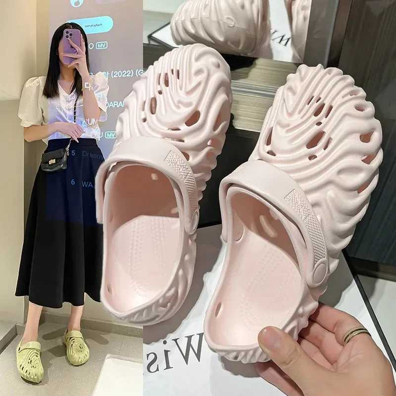 Large Size Slip-On Sandals Womens Breathable Anti-Slip Beach Thong Shoes Fingerprint Design Couple Style Summer New ArrivalC250418