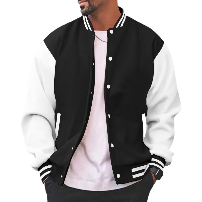 Mens autumn and winter jackets trendy hoodies casual and versatile mens loose fit youth cardigans baseball jackets jackets 240703