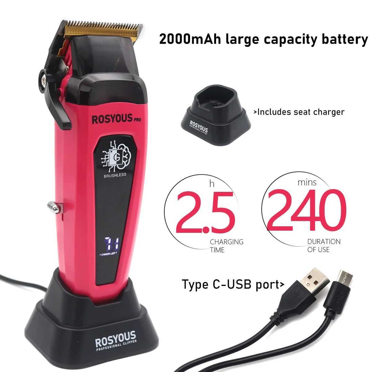 Professional Barber Kit Brushless Motor DLC with Base Charger Cordless Mens Barber Trimmer 106 DK078W250418