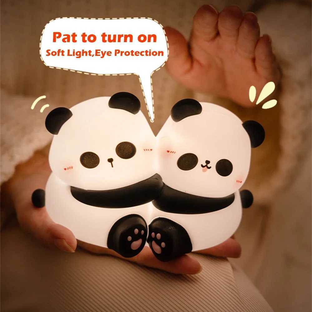 Cute Hug Panda Night Light LED Squishy Animal Night Lamp 3 Level Dimmable Nursery Nightlight for Breastfeeding Toddler Baby Kids M251118