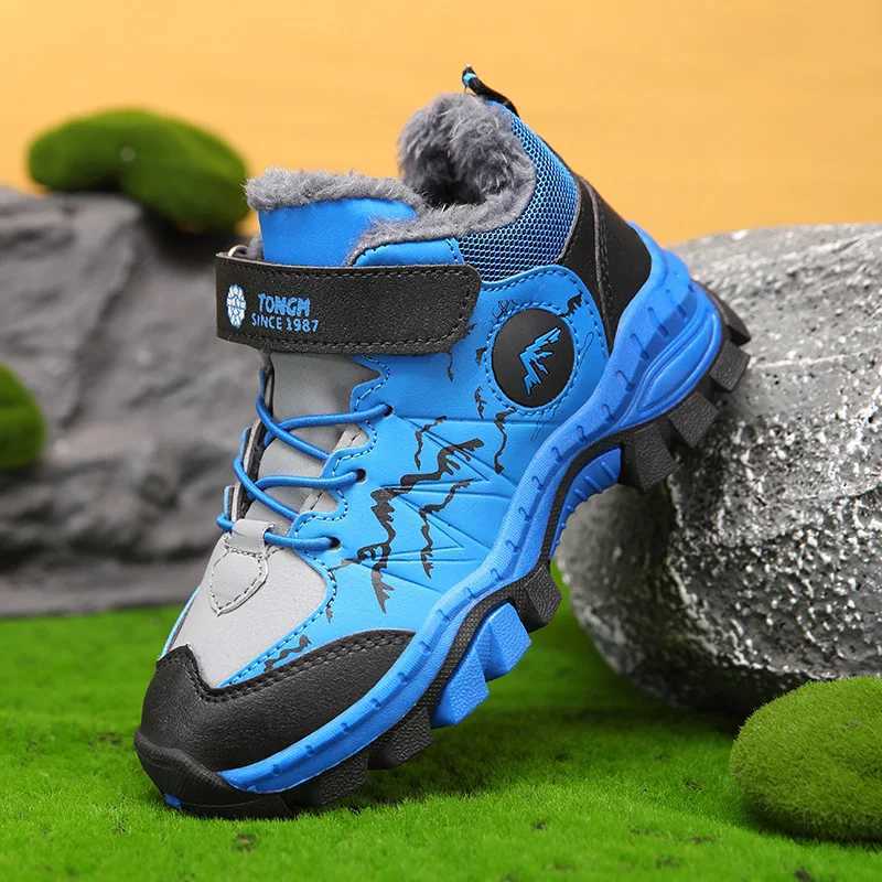New Winter Warm Childrens Sports Shoes Comfortable Plush Cotton Boots for Kids Non-slip Outdoor Hiking Boots Boy Trekking Shoes W251118