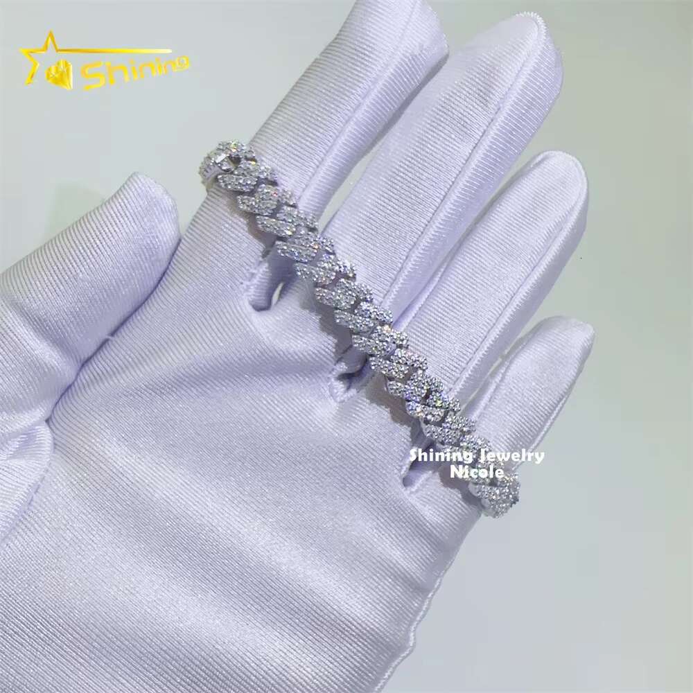 Wholesale Price Best Quality Sier Custom Necklace Jewelry 8mm 10mm Iced Out Moissanite Cuban Link Chain