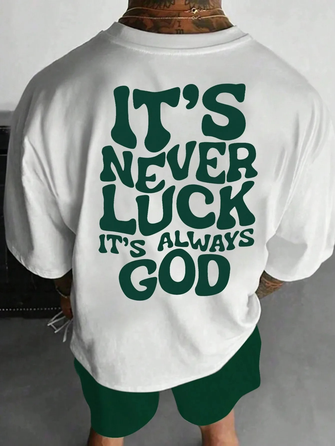 Letter printing round neck oversized graphic mens unisex Tshirt cotton top short sleeved 250408Z