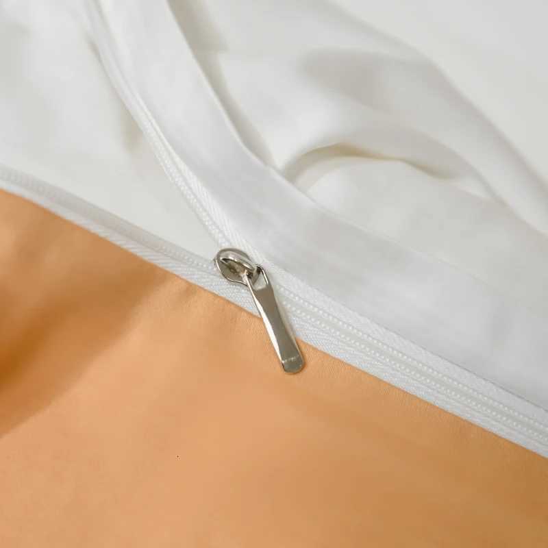 3pcs One Quilt Cover and Two cases Luxurious 100 Egyptian Cotton Solid Color Two-tone Soft Skin-friendly Bedding SetM251118