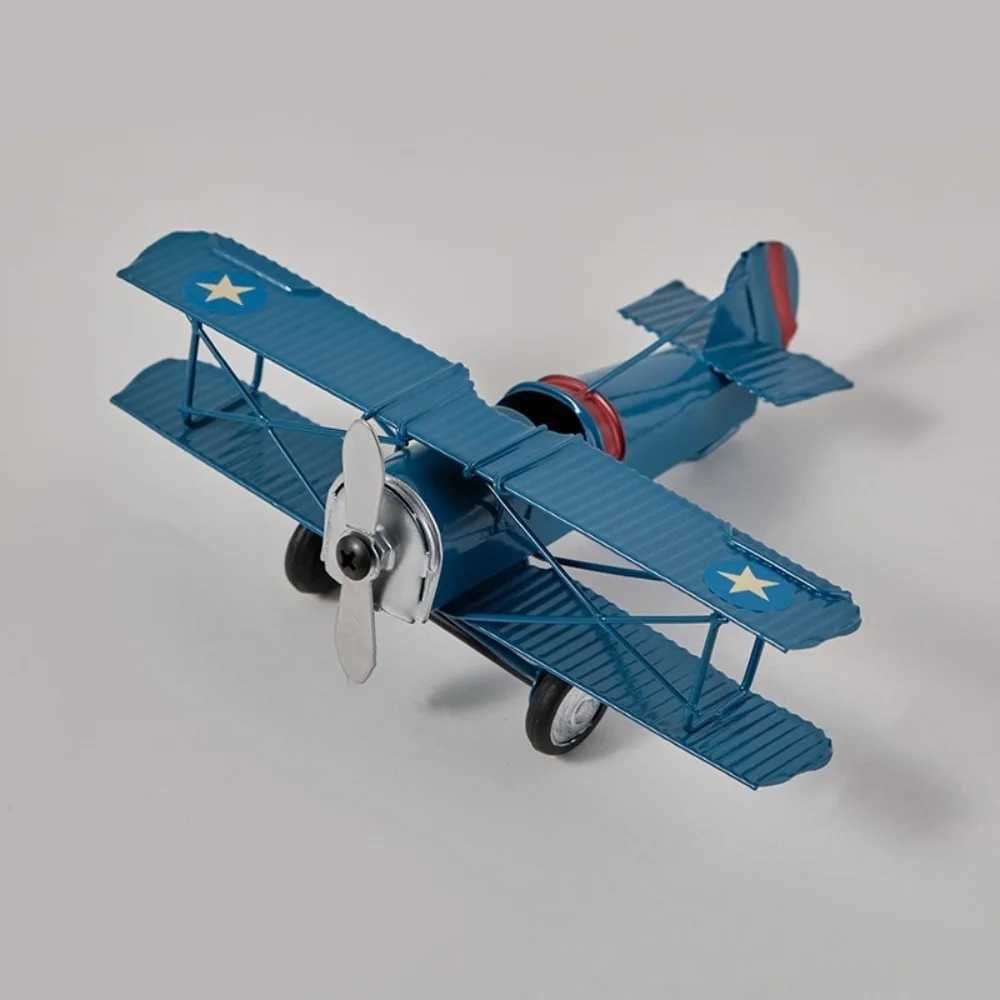 Retro Iron Vintage Airplane Model Collection Handicraft Aircraft Ornaments Livingroom Delicate Metal Plane Models Home Decor C251118