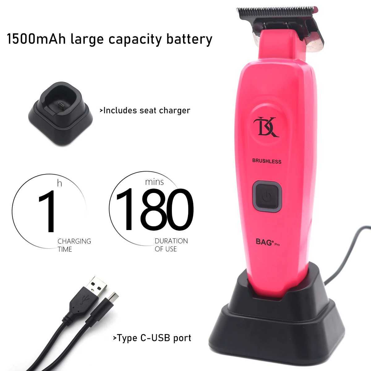 DKBAG DK-078 Mens All Metal Brushless Motor DLC with Base Charger Professional Hair Clipper Precision ProcessingW250418