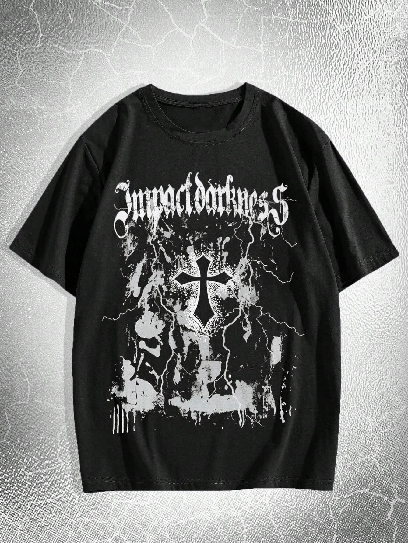 Cross Gothic Graphic unisex mens cotton Tshirt fashion plus size top short sleeved classic printed S4xl 250408Z