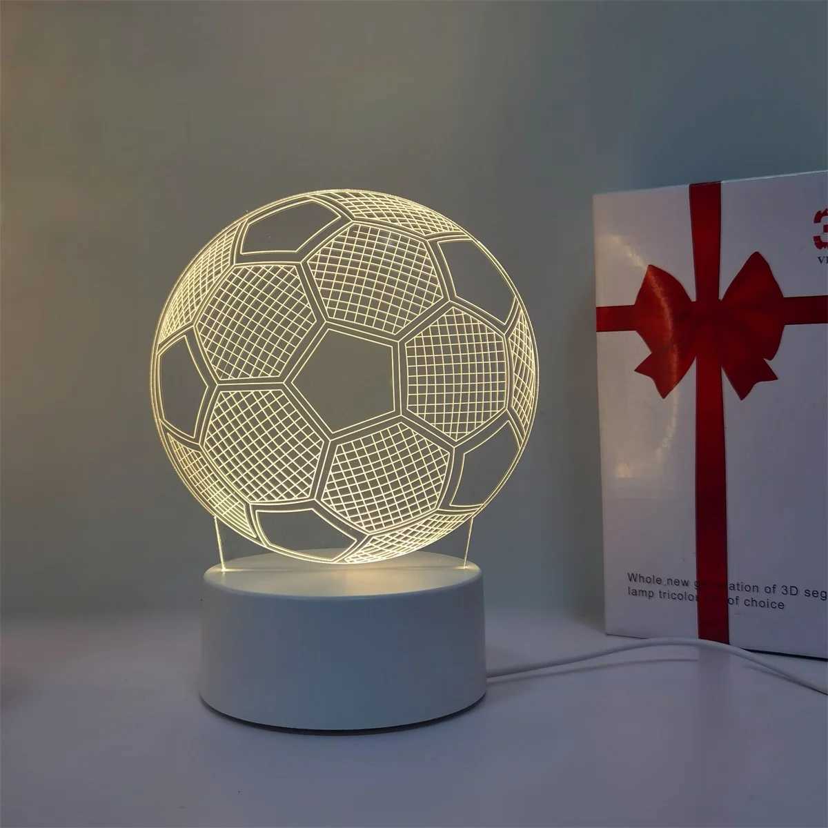 1 football 3D night light Fathers Day holiday gift table light for family atmosphere light companion sleep light M251118