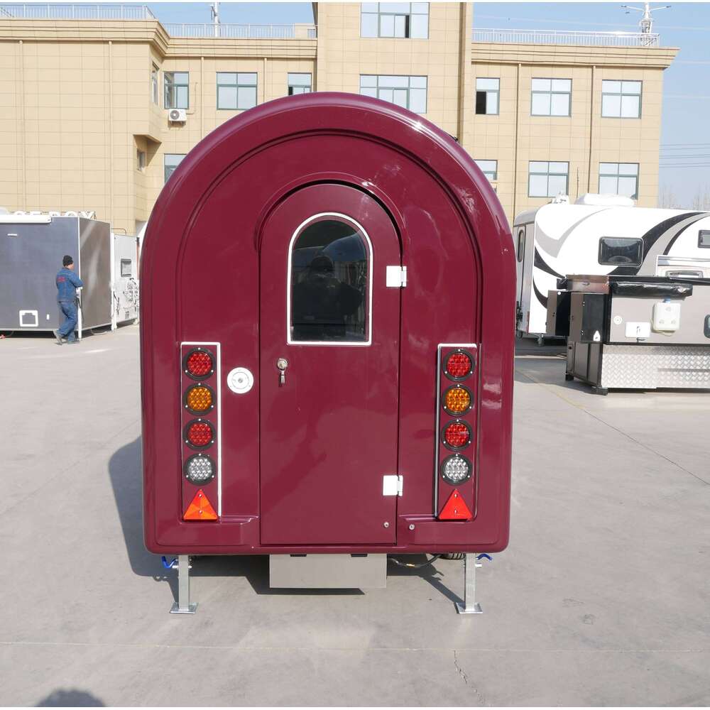 Hot Dog Round Cart Snacks Stainless Steel Food Truck Food Trailer