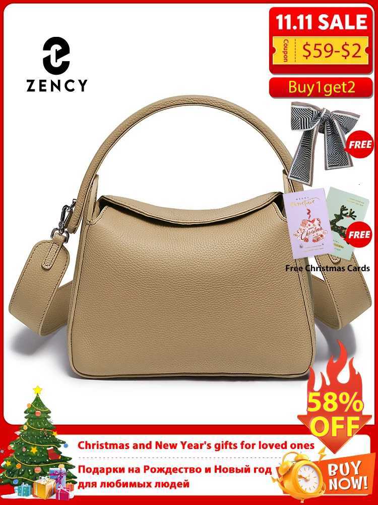Zency Womens Luxury Solid Color Pillow Bag Designer Leather Crossbody Top-Handle Handbag Simple Elegant ShopperW251118