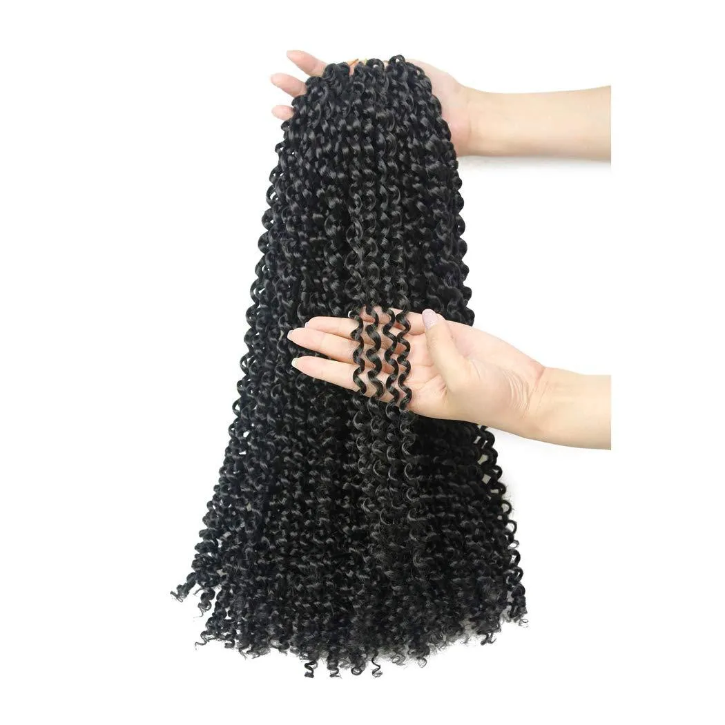 18Inch 2024 Kinky Curly Synthetic Senegalese Soft Fluffy Twists Ombre Brown Braiding Hair Extensions 22 Pieces Afro Curl Water Wave Twist For Black Wo