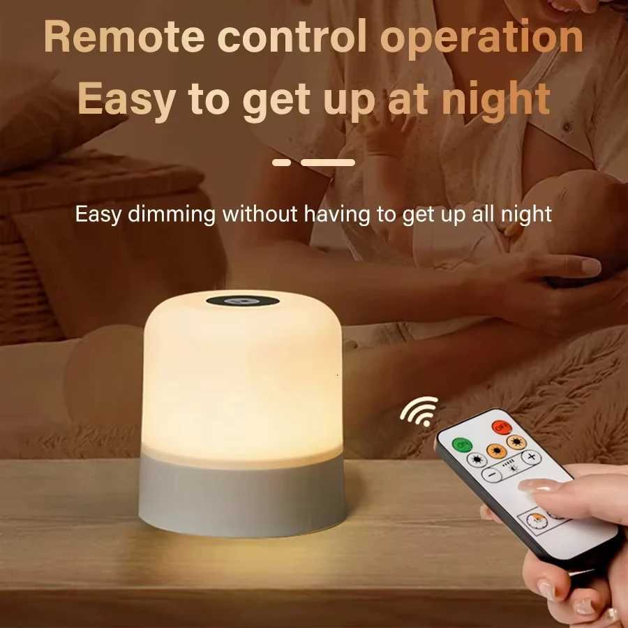 13 Color LED Table Lamp - Touch Remote Control Dimmable Rechargeable Bedside Night Lamp for Room Decor M251118