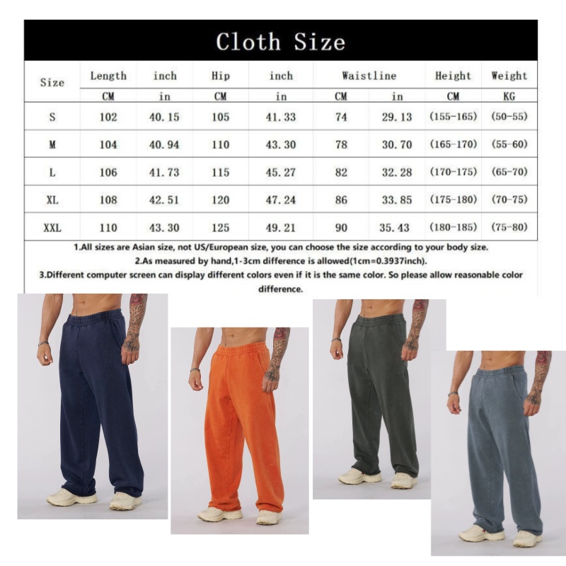 Fashion Sports Straight Pants Jogger Leisure Fitness Training Loose Trousers Men Hip Hop Casual Pure Color Casual Spring Autumn Bottoms XXL