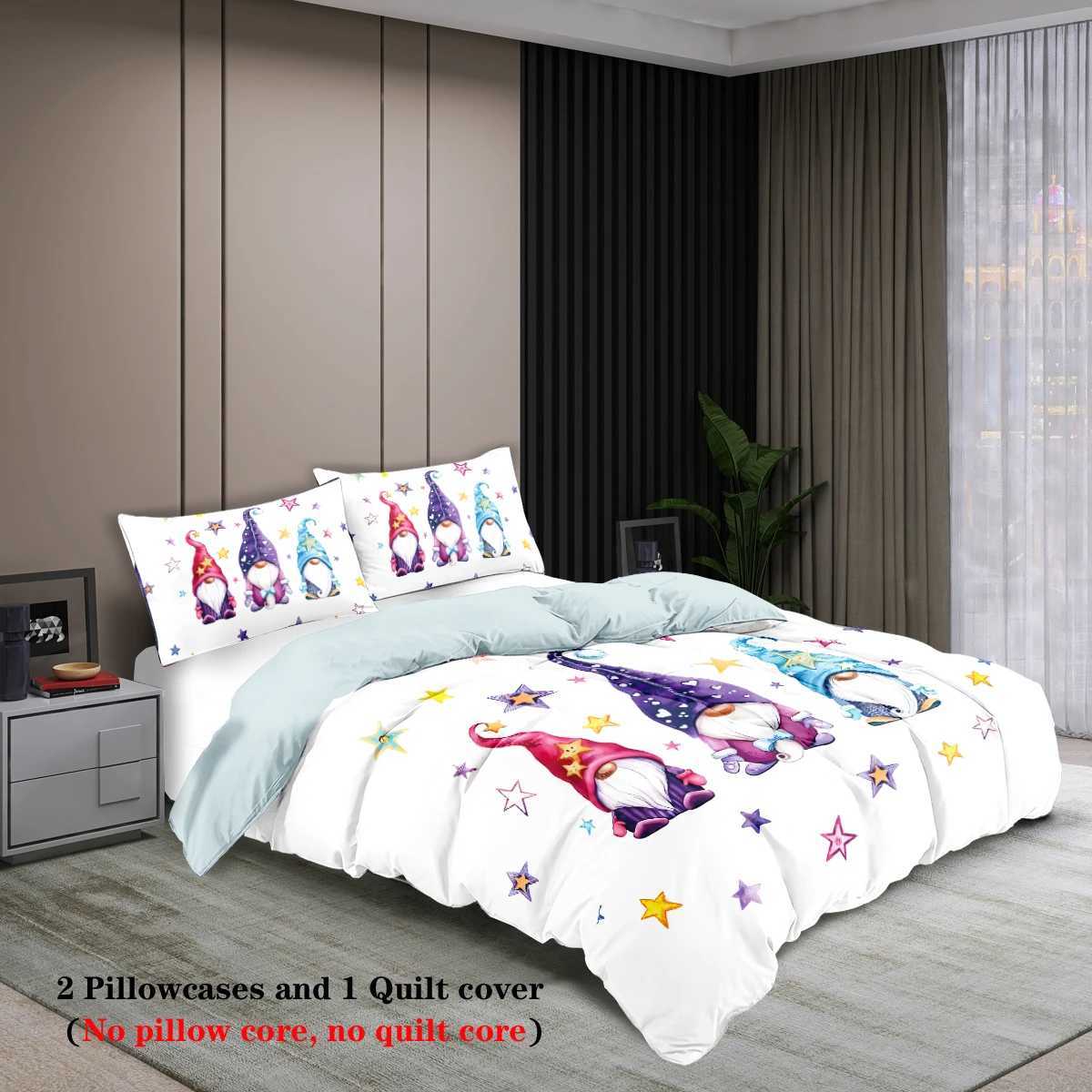 3pcs Merry Christmas themed Santa Claus pattern bedding set for teenagers and adults bedroom a fun Christmas giftM251118