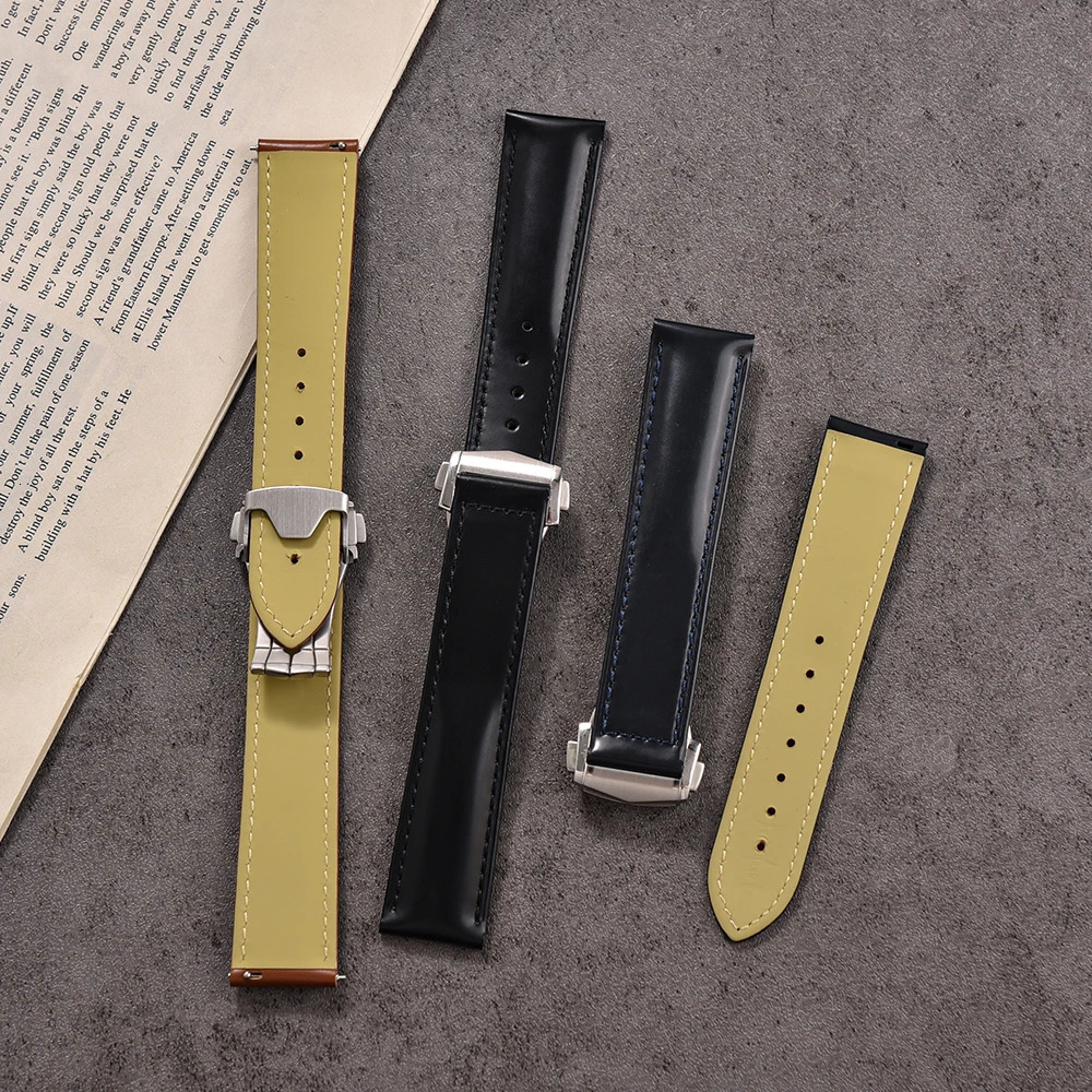 Quick Release For Omega 300 Smooth Surface Leather Watch Strap 19mm 20mm 21mm 22mm Band Multi-Color Options 251106