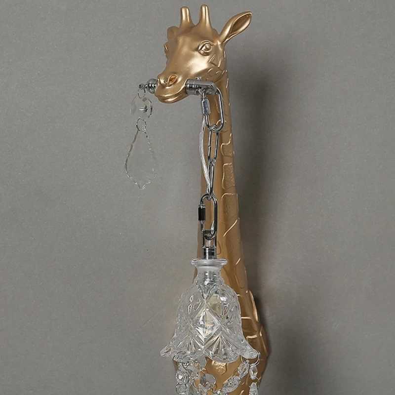 Giraffe Wall Lamp G9 Bulb Resin animal lamp crystal sconces wall light For Bedside Lighting Living Room hallway wall lights M251118