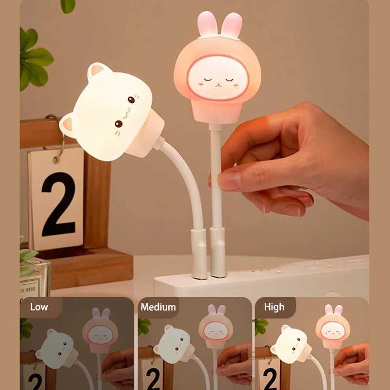 USB LED Cute Cartoon Bear Chick Kitten Night Light with Remote Control for Baby Kid Bedroom Decor Bedside M251118