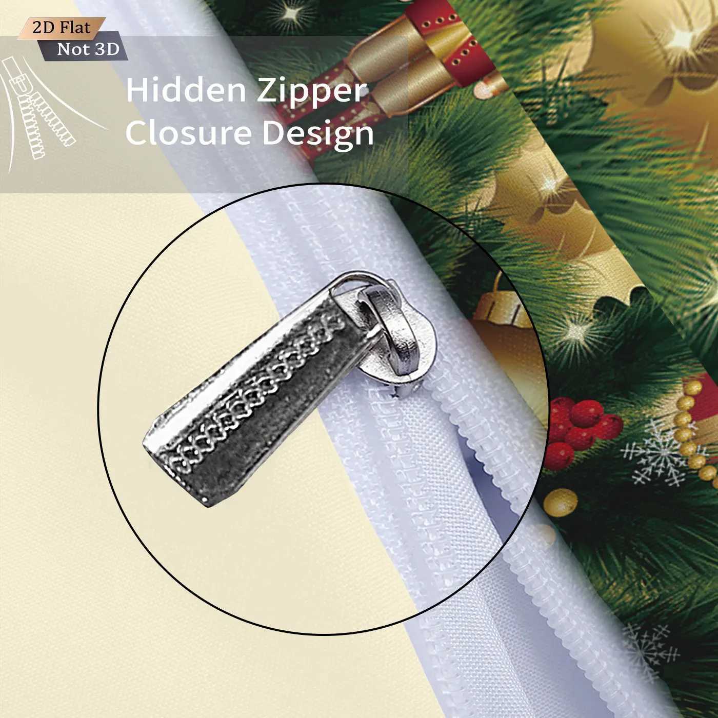 3pcs Christmas Gift Wreath Printed Core Free Bedding Set Soft and Comfortable Dormitory Bedroom Multiple Sizes Machine WashableM251118