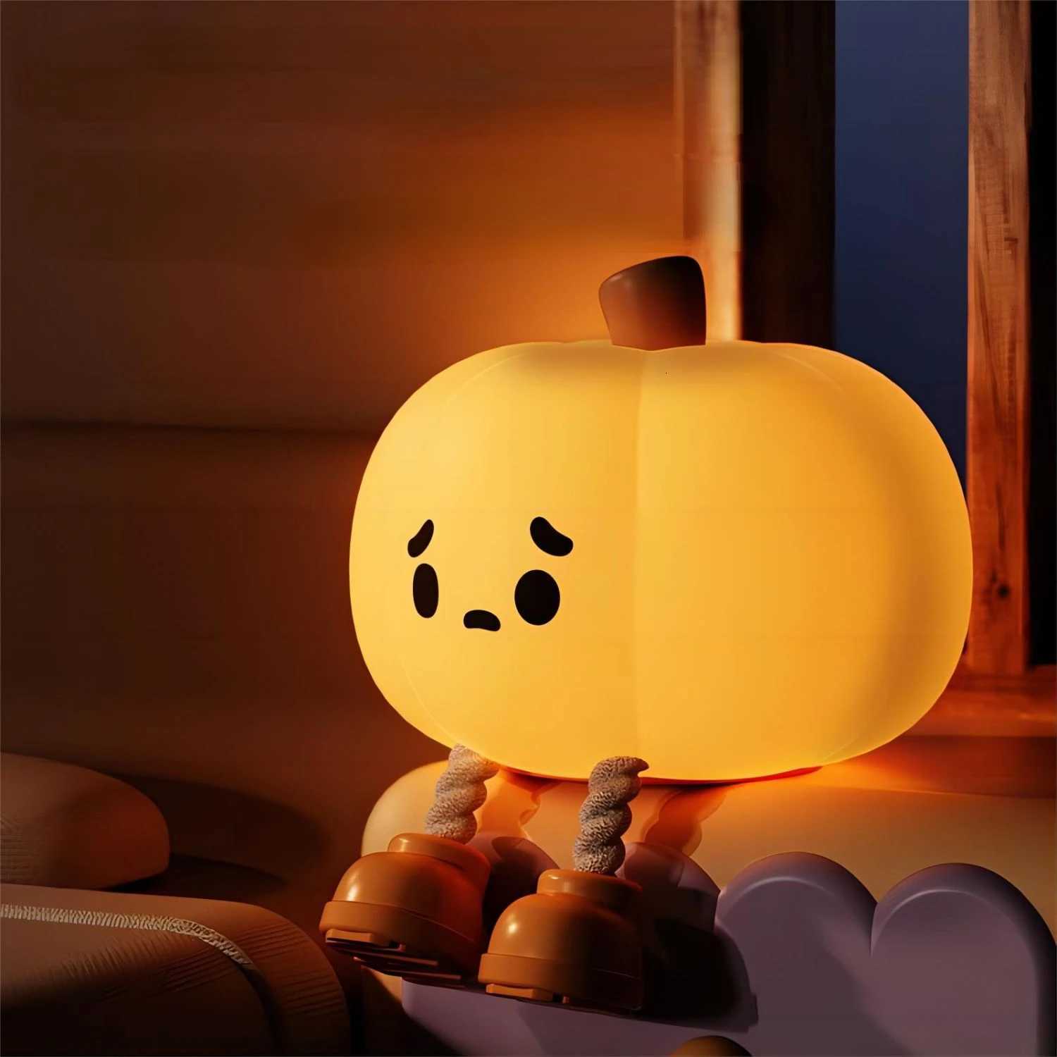 Cute Night Light Silicone LED Sleeping Lamp Rechargeable Bedside Touch Nursery Nightlight For Kids Room M251118