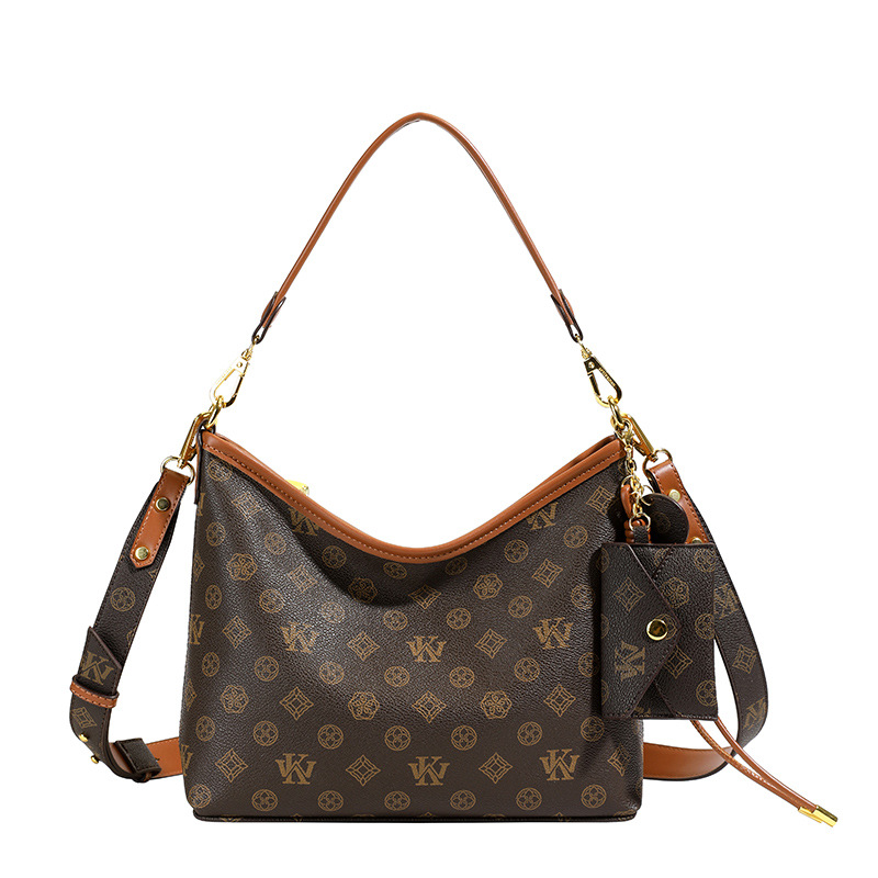 WK Shoulder Bag Handbag Crossbody Bag New Printed Underarm Bag Fashionable Retro Trendy Commuter Small Square Bag for woman Shopping Tote