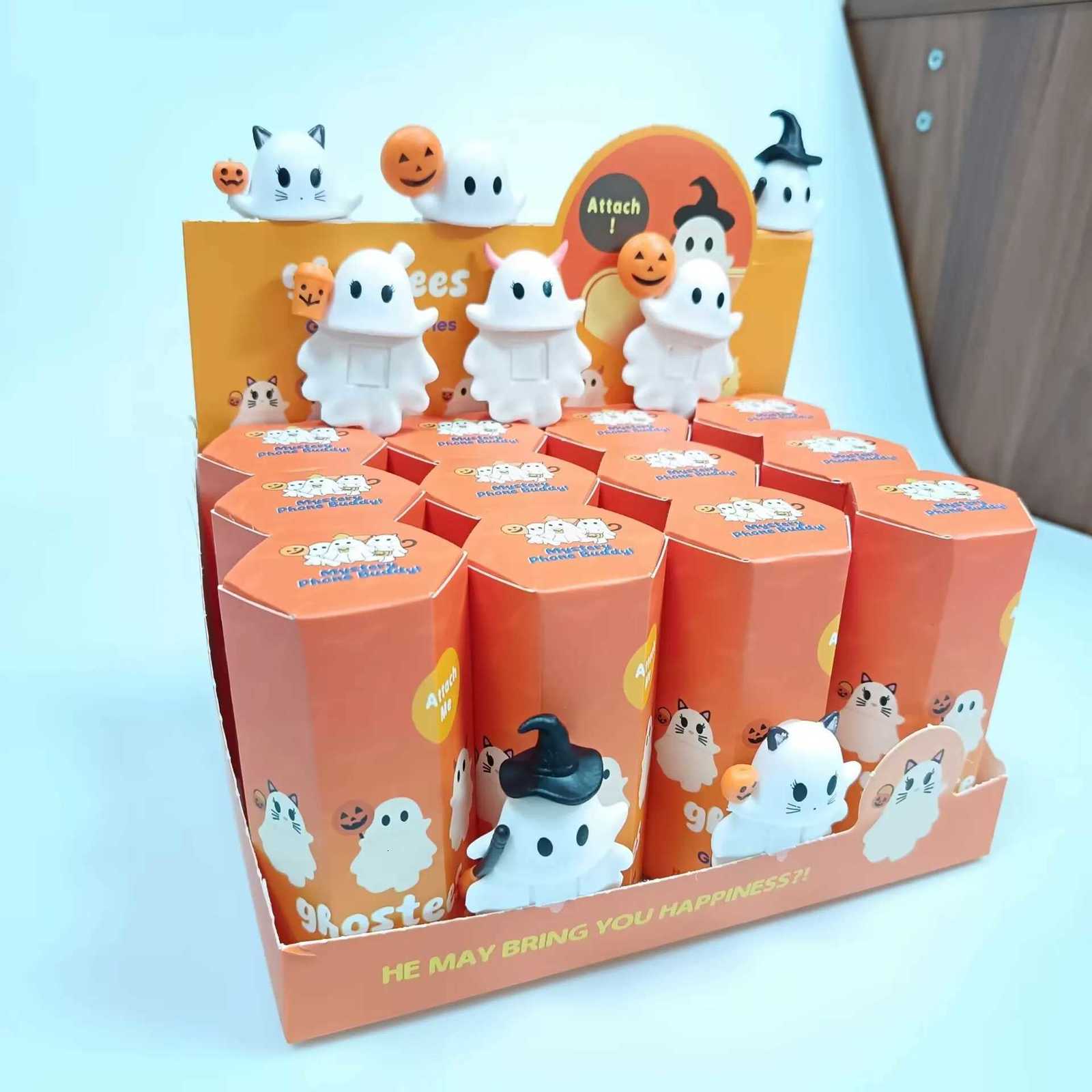 Blind Box Ghostees Mystery Phone Halloween Phones Decor Collect Hippers Action Figure Mystery Toys Kid Surprise Cute GiftsW251118