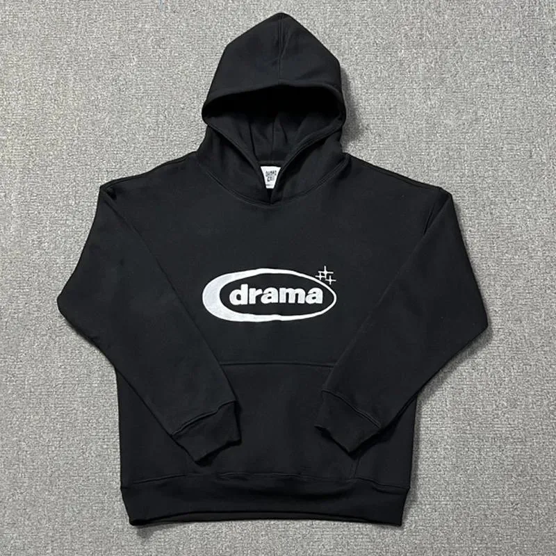 Designer Men's Hoodies High Street Trendy Drama Call Hooded Sweatshirt Casual Embroidery Logo Quality Big Pocket Loose Fleece S-XL