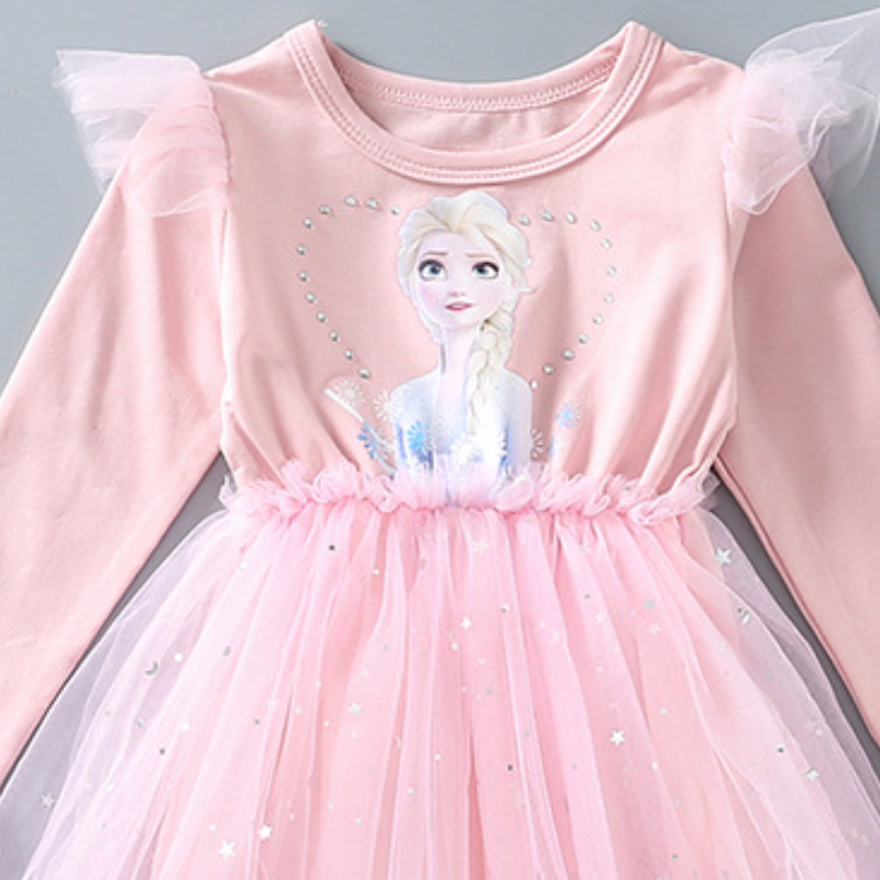 DISNEY Baby designer clothes girl Elsa princess dress little girl's skirt summer dress Comfortable fabric super sweat absorption label-free desig