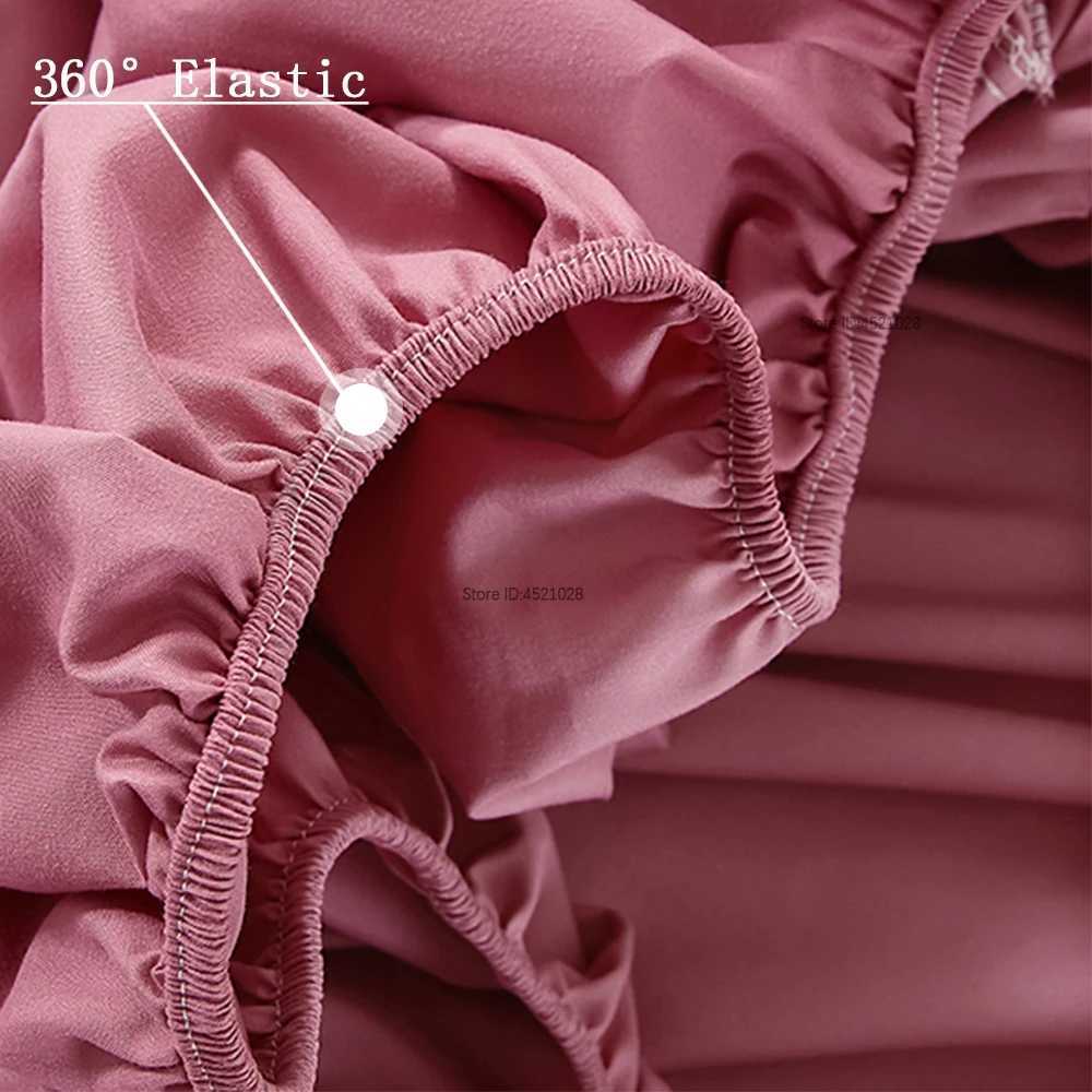 Full Size Cotton Fitted Sheet with Elastic Bands Adjustable Mattress Pad Bedspread Covers for Single Double King Queen BedM251118