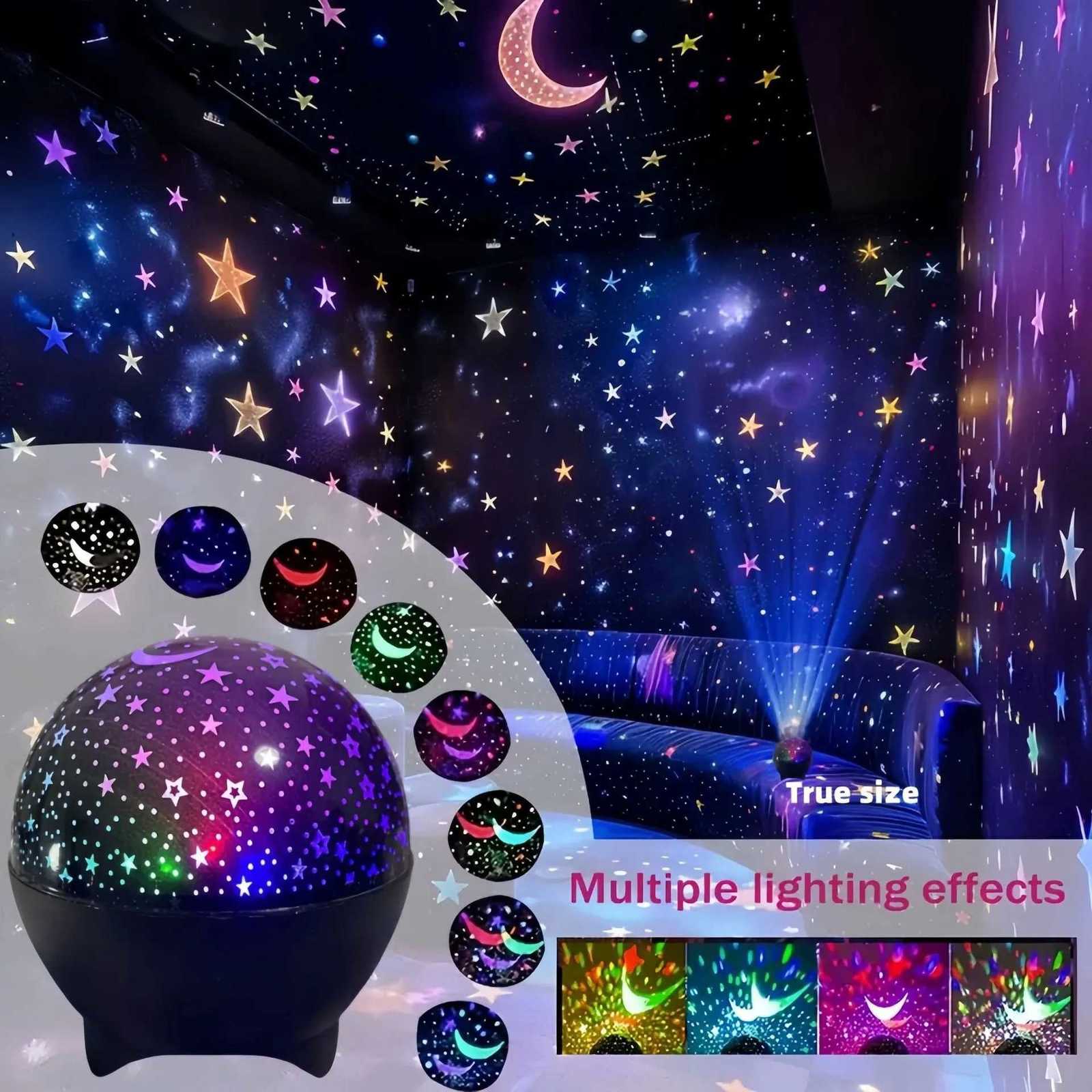 RGB Night Lights LED Projector Light Starry Moon Galaxy Projection Lamp 5V USB for Kids Present Christmas Gift Room Decorations M251118