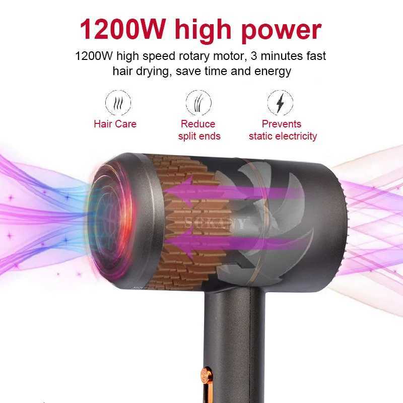 1200W Negative Ion Hair Dryer Constant Temperature Hair Care without Hurting Hair Light Portable Essential for Home and TravelT251118
