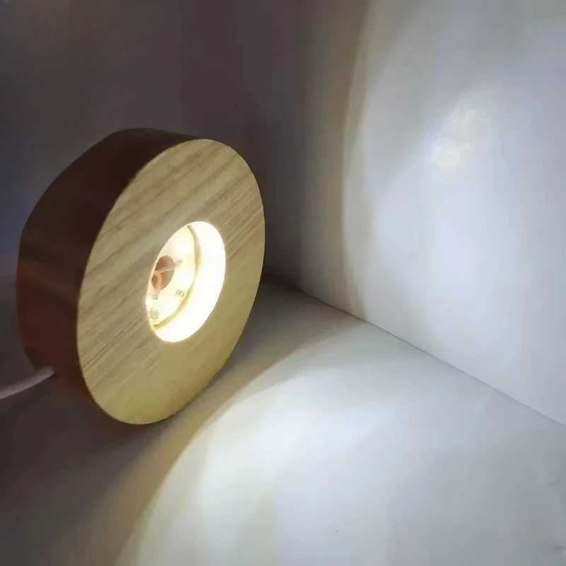 Led Usb Display Light Display Stand Lamp Holder Lamp Art Ornament Wood Desktop Decorative Lights Light Base Night Light Wooden M251118