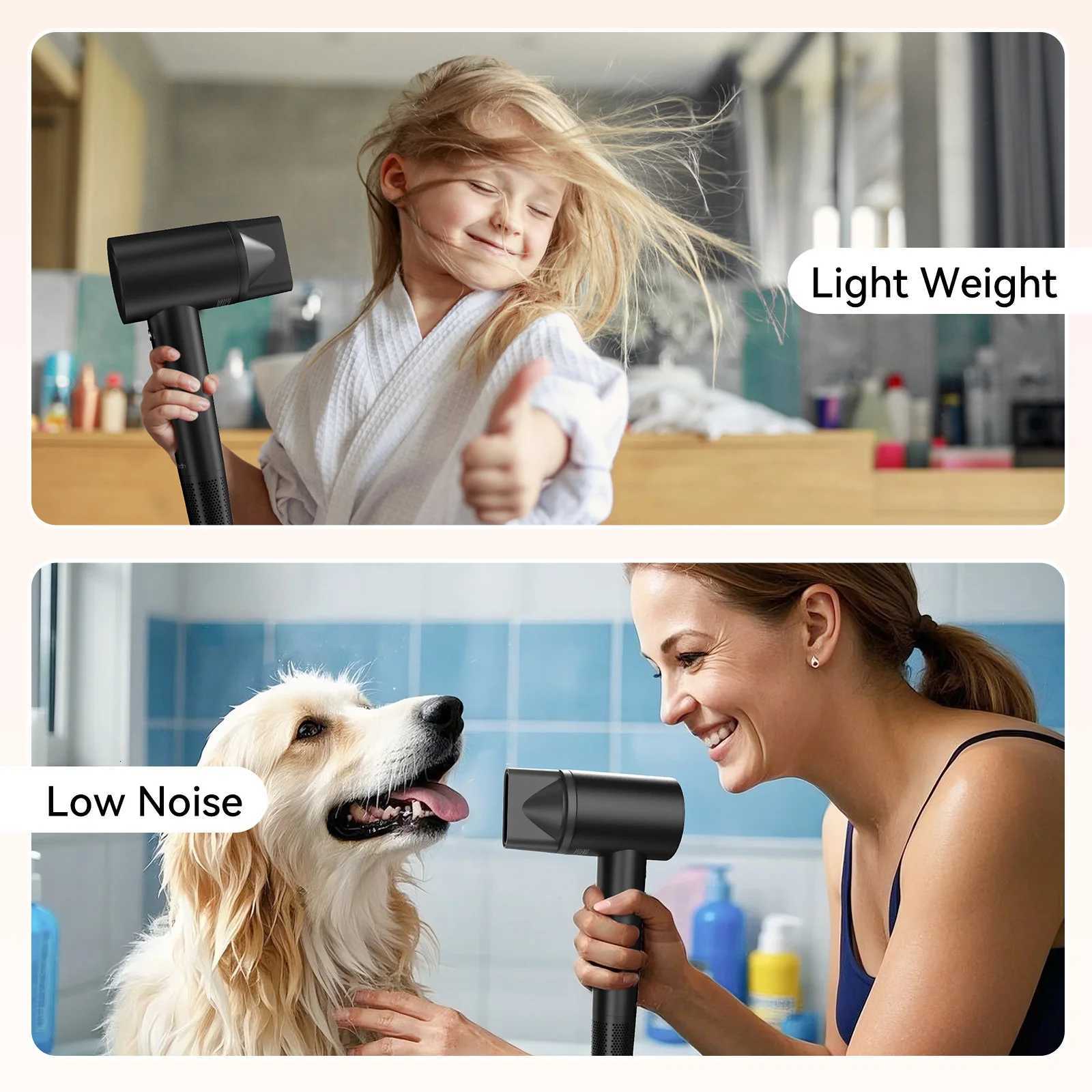 Hair Dryer with 110K RPM High Speed 1400w Motor 15 Billion Plasma Strong Magnetic Nozzle Diffuser Home Travel Blow DryerT251118