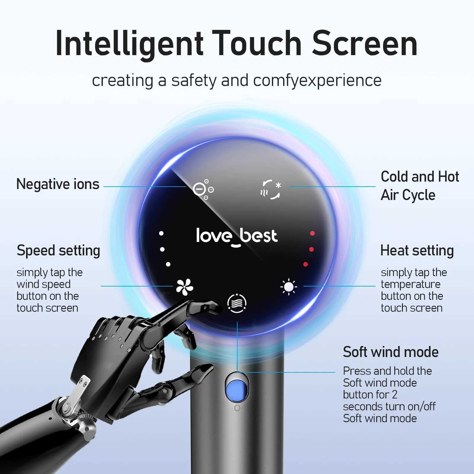 Professional Lightweight Negative Ionic High-Speed Hair Blow Dryer With 110000rpm Brushless DC Motor Fast Drying For HotelsT251118