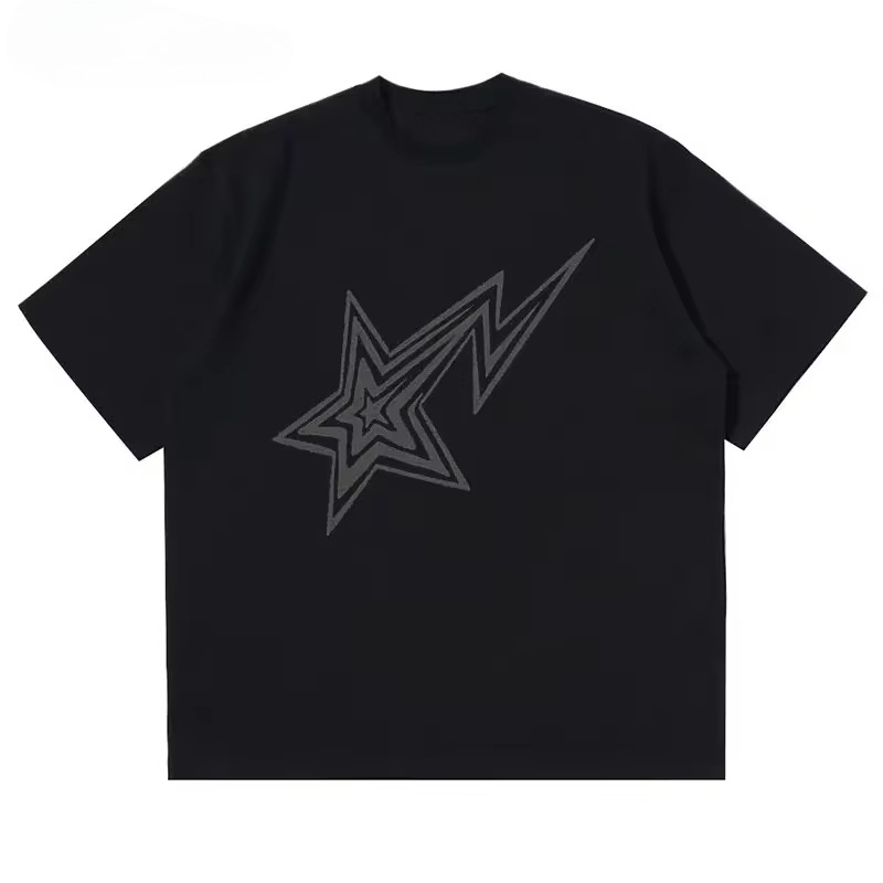 Harajuku Y2k Mens T-Shirt Y2K Anime Cat Graphic Gothic Print Aesthetic Short Sleeve Cotton Tops Summer Korean Clothing Oversized
