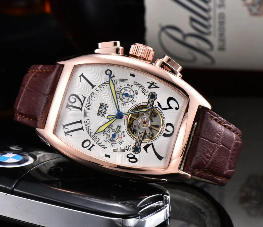 Men's mechanical watch AAA Tourbillon automatic mechanical leather fashion hollow skeleton dating men's designer watches wholesale men's gifts