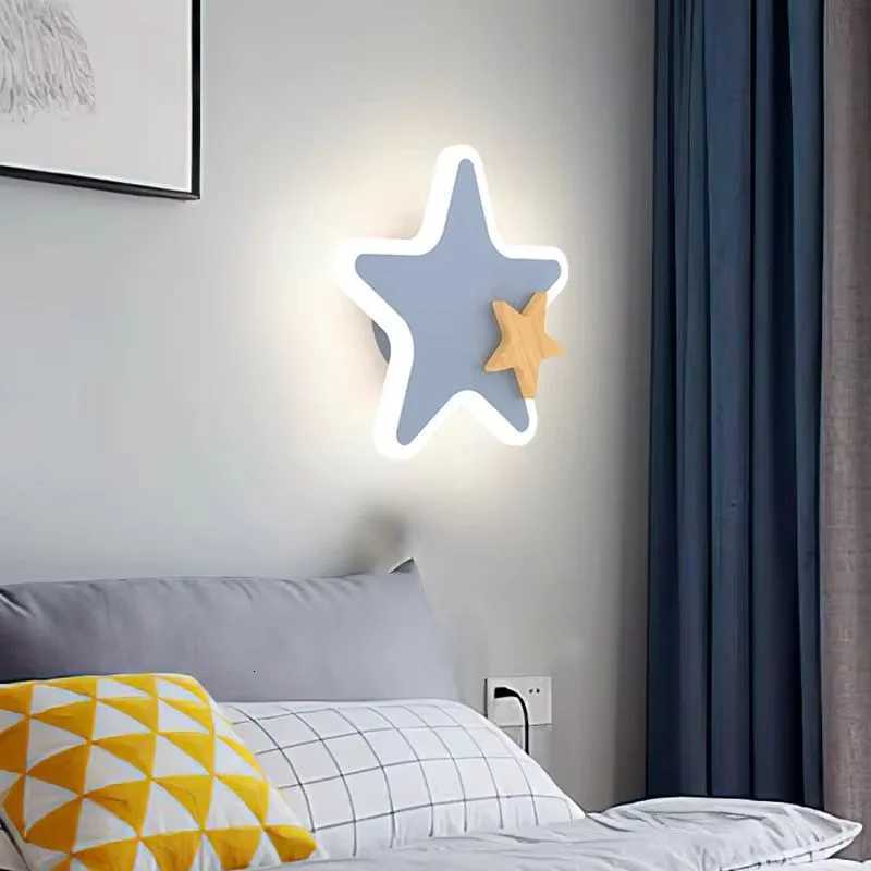 Cartoon LED Rocket Wall Lamp Modern Moon Star Wall Light Indoor Baby Childrens Room Bedside Decoration Light Kids Gift M251118