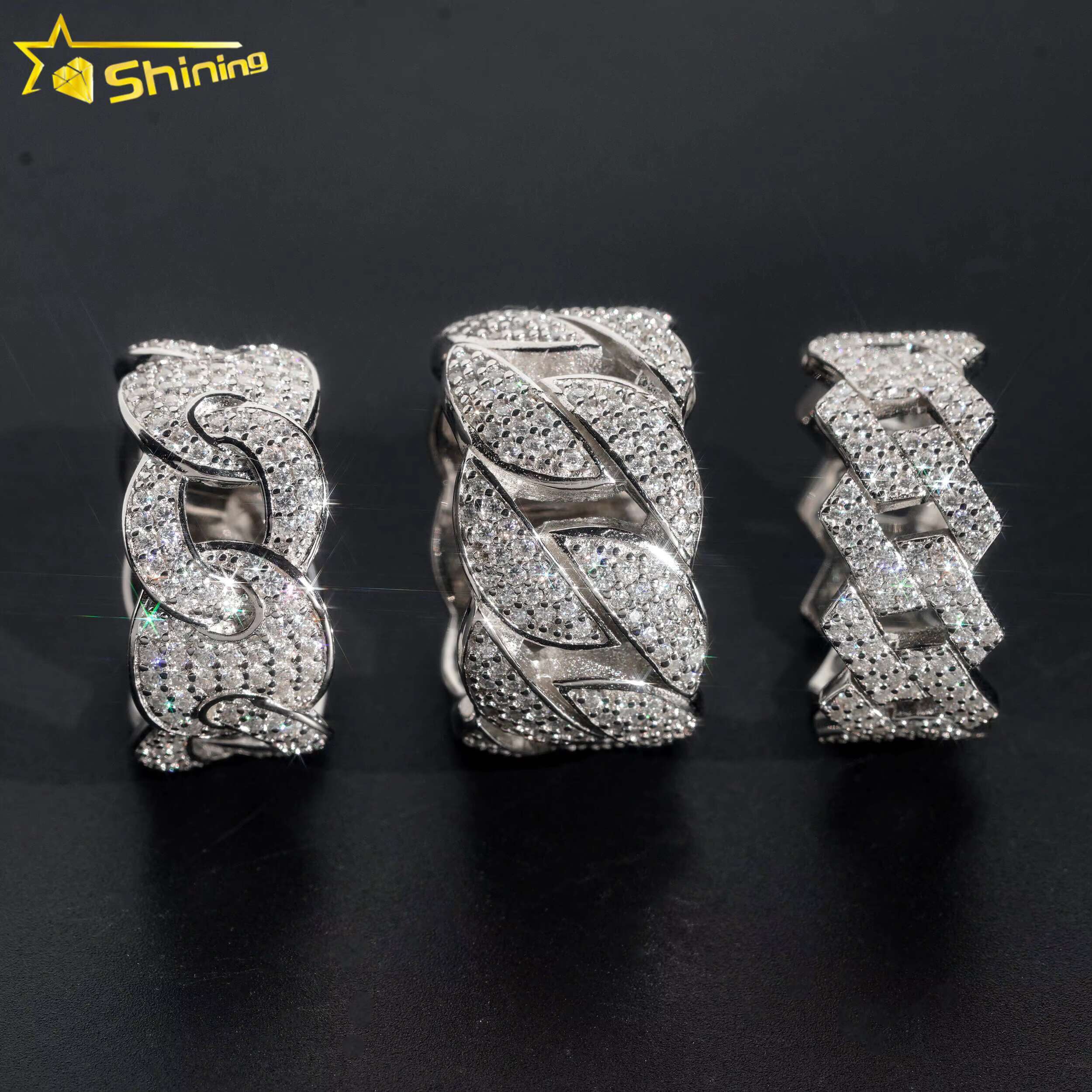 Design Sterling Sier Jewelry Vvs Moissanite Hip Hop Custom Iced Out Ring