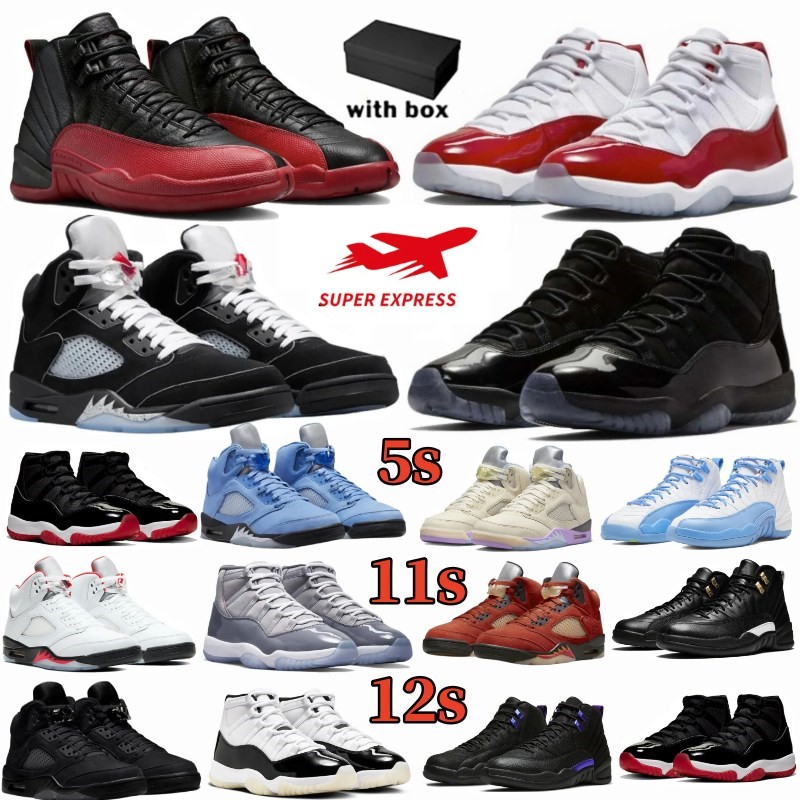 With Box designer 5s 12s 11s basketball shoes for men women Pink Blue White Black mens sneakers womens trainers sports outdoor shoe 36-48