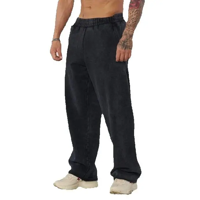 Fashion Sports Straight Pants Jogger Leisure Fitness Training Loose Trousers Men Hip Hop Casual Pure Color Casual Spring Autumn Bottoms XXL