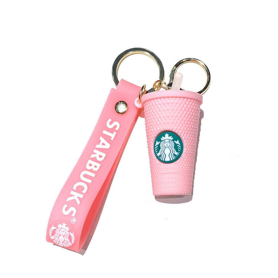 Free shipping Keychains Lanyards Starbucks keychain pendant couple bag car keychain decoration floor push gift