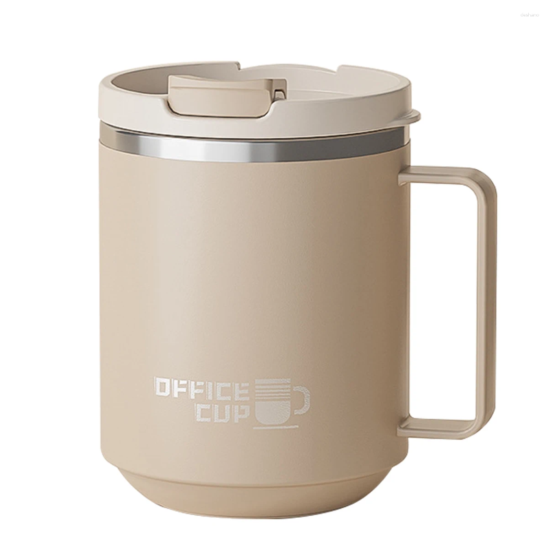 WORTHBUY 304 Stainless Steel Double Wall Insulated Coffee Mug With Handle Portable Sealed Water Cup Large Capacity Drinking Cup