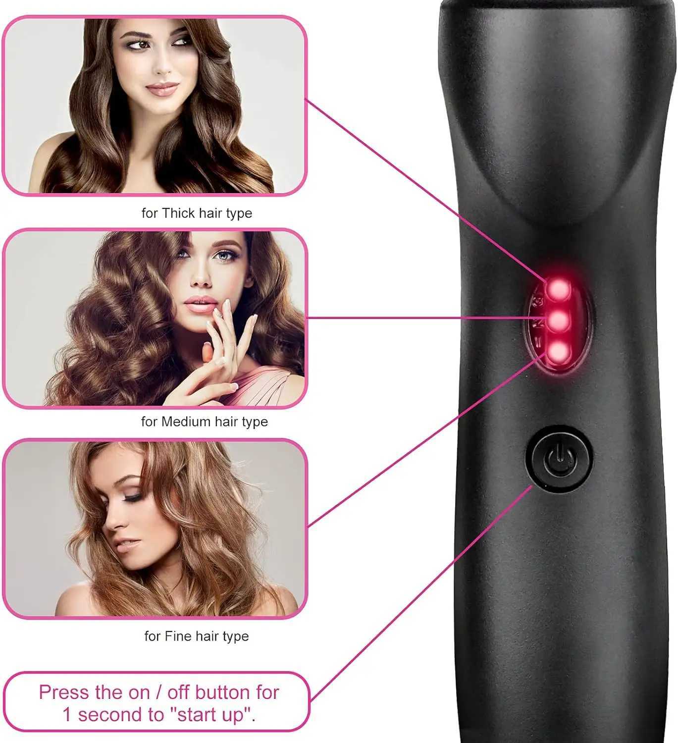 Electric Pink Hot Comb Professional Fast Heating Styling Comb Hair Straightener Portable Anti-Scald Straightening Press Comb W250610