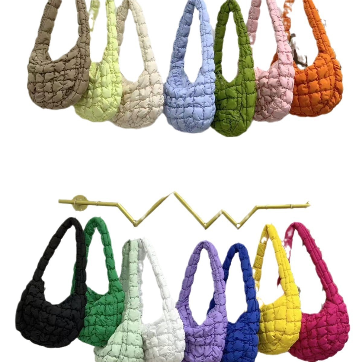 Quilted Pleated er Shoulder Bag Bubbles Cloud Handbag for Women Large Capacity Tote Bags Ruched Down Texture Crossbody Bag 241223