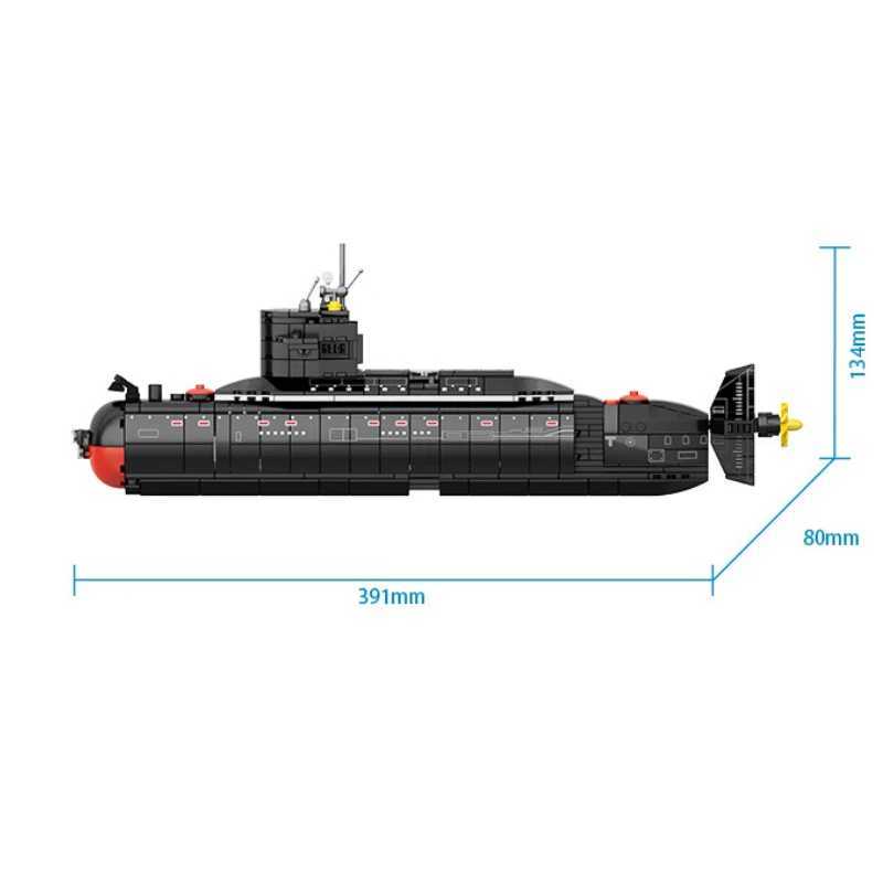 Military The Type 094 Strategic Nuclear Submarine Building Blocks Kit Classic Naval Vessels Ship War Boat Bricks Model Kids Toys C251118
