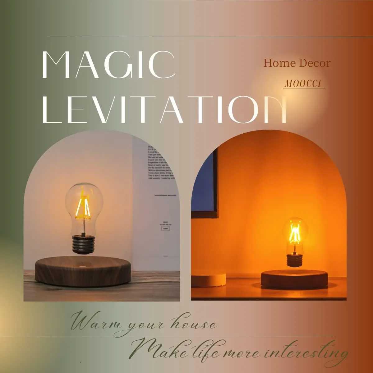 Wireless Levitating Magnetic Floating LED Desk Table Night Light 360 Degree Automatic Rotate Bulb Lamp for Gifts Room Office M251118